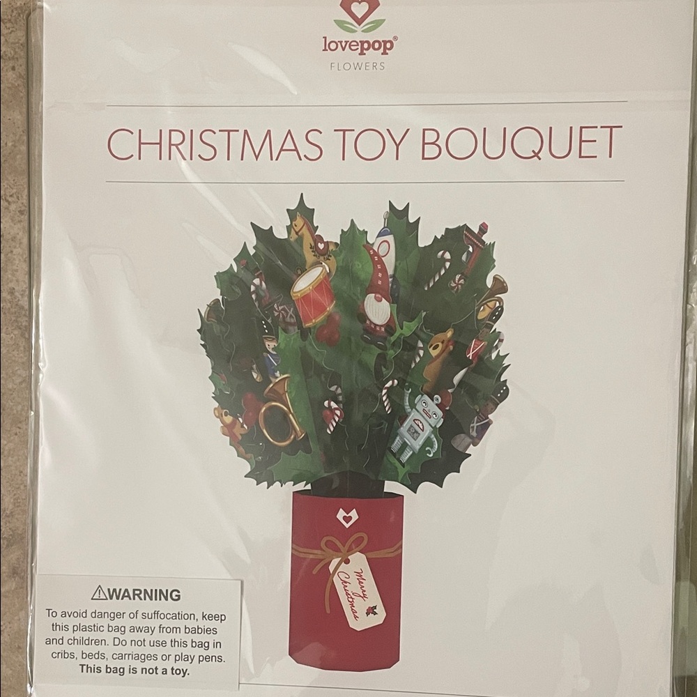 Love Christmas Toy Bouquet - Festive Green and Red